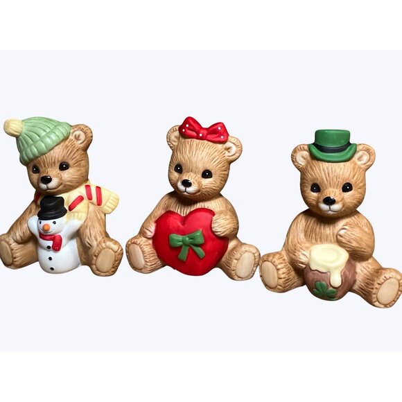 HOMCO Bear Figurines 1413 Calendar Bears set of 9 Monthly Theme Seasonal Decor - Picture 2 of 10